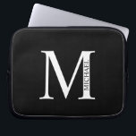 Personalised Monogram and Name Laptop Sleeve<br><div class="desc">Personalised Monogram and Name Gifts
featuring personalised monogram and name in classic serif font style.</div>