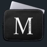Personalised Monogram and Name Laptop Sleeve<br><div class="desc">Personalised Monogram and Name Gifts
featuring personalised monogram and name in classic serif font style.</div>