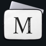 Personalised Monogram and Name Laptop Sleeve<br><div class="desc">Personalised Monogram and Name Gifts
featuring personalised monogram and name in classic serif font style.</div>