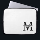 Personalised Monogram and Name Laptop Sleeve<br><div class="desc">Personalised Monogram and Name Gifts
featuring personalised monogram and name in classic serif font style.

Perfect as father's day gifts for dad,  gifts for grandfather,  husband,  graduate and more.</div>