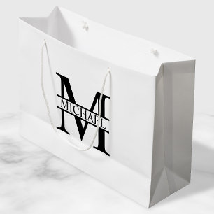 Personalised Monogram and Name Large Gift Bag