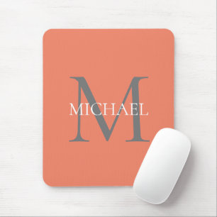 Personalised Monogram and Name Light Pink Mouse Pad