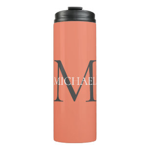 Personalised Monogram and Name Light Pink Thermal Tumbler