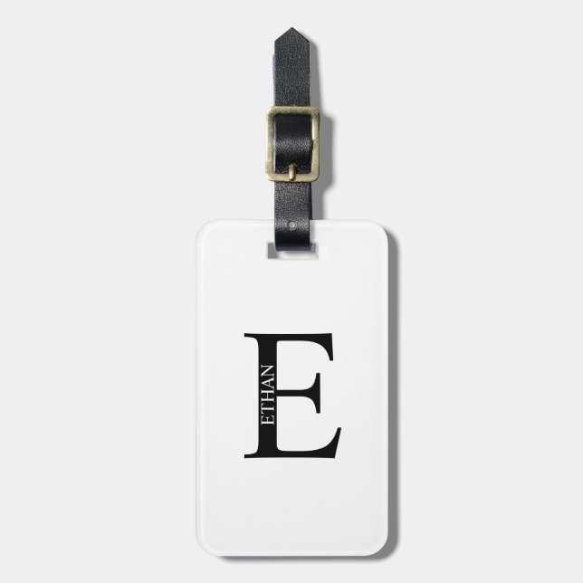 Personalised Monogram and Name Luggage Tag (Front Vertical)