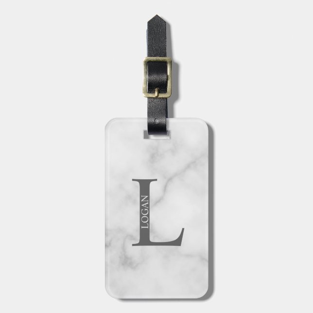 Personalised Monogram and Name Luggage Tag (Front Vertical)