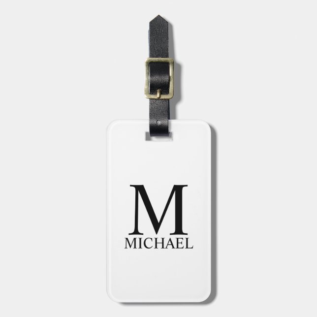 Personalised Monogram and Name Luggage Tag (Front Vertical)