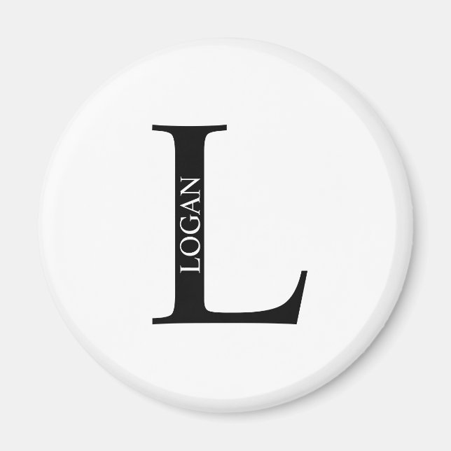 Personalised Monogram and Name Magnet (Front)