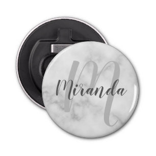 Personalised Monogram and Name Marble Bottle Opener