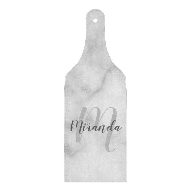 Personalised Monogram and Name Marble Cutting Board (Front)
