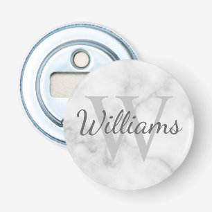 Personalised Monogram and Name Marble Look Bottle Opener