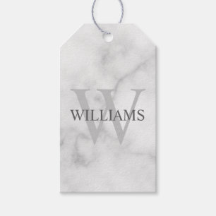 Personalised Monogram and Name Marble Look Gift Tags