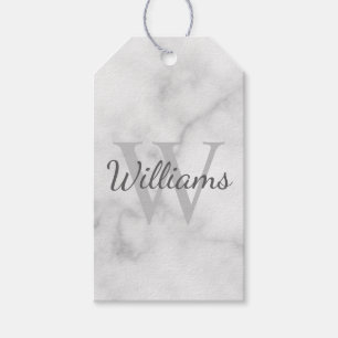 Personalised Monogram and Name Marble Look Gift Tags