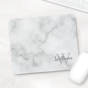 Personalised Monogram and Name Marble Look Mouse Pad