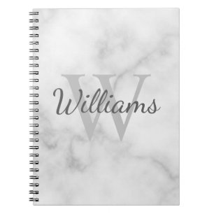 Personalised Monogram and Name Marble Look Notebook