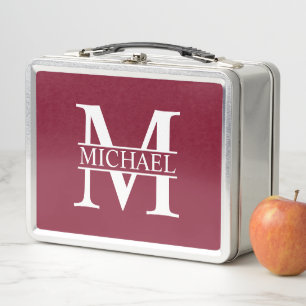 Personalised Monogram and Name Metal Lunch Box