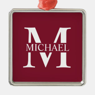 Personalised Monogram and Name Metal Ornament