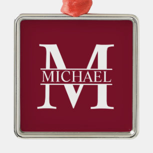 Personalised Monogram and Name Metal Ornament
