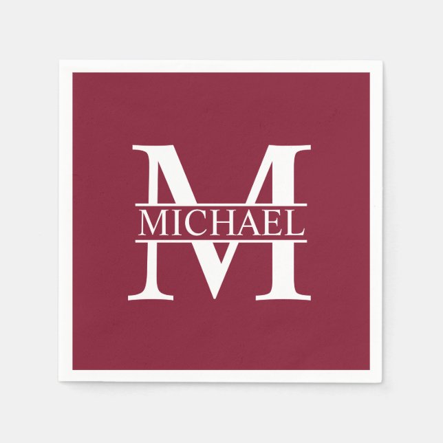 Personalised Monogram and Name Napkin (Front)