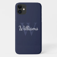 Personalised Monogram and Name Navy Blue