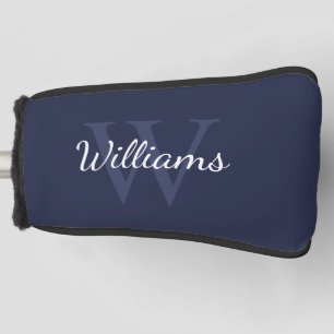 Personalised Monogram and Name Navy Blue Golf Head Cover