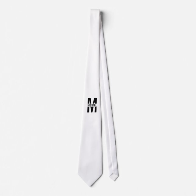 Personalised Monogram and Name Neck Tie (Front)