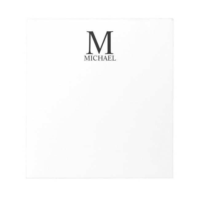 Personalised Monogram and Name Notepad (Front)