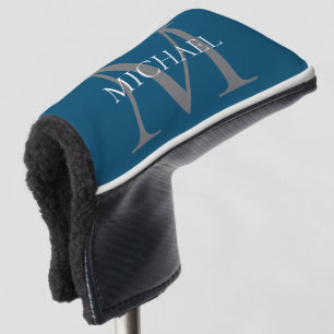 Personalised Monogram and Name Ocean Blue Golf Head Cover