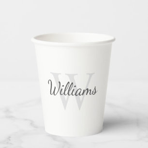Personalised Monogram and Name Paper Cups
