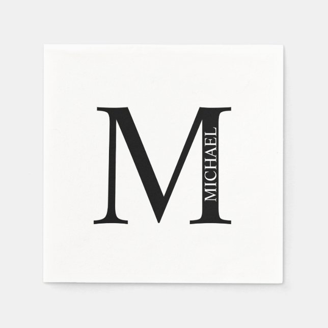 Personalised Monogram and Name Paper Napkins (Front)