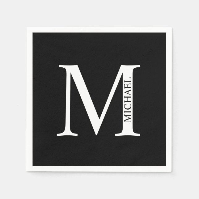 Personalised Monogram and Name Paper Napkins (Front)