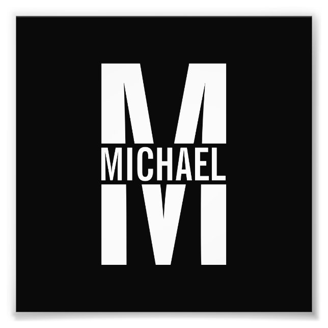 Personalised Monogram and Name Photo Print (Front)