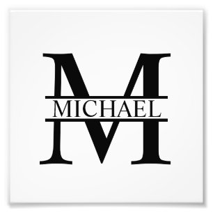 Personalised Monogram and Name Photo Print