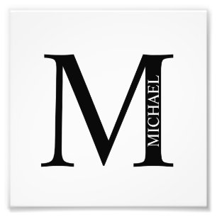 Personalised Monogram and Name Photo Print
