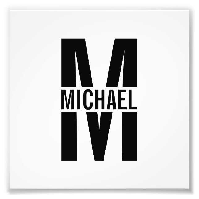 Personalised Monogram and Name Photo Print (Front)