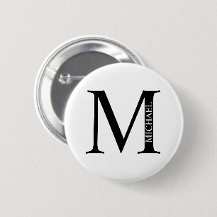 Personalised Monogram and Name Pinback Button