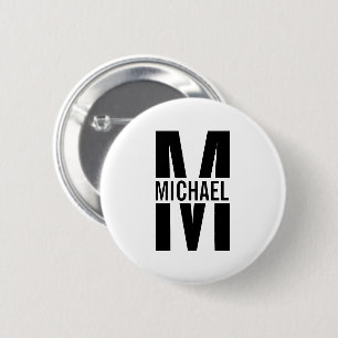 Personalised Monogram and Name Pinback Button