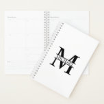 Personalised Monogram and Name Planner<br><div class="desc">Plan your days in style with this Personalised Monogram and Name Planner
featuring black personalised monogram in classic serif font style with box of name in the middle of monogram on white cover.</div>