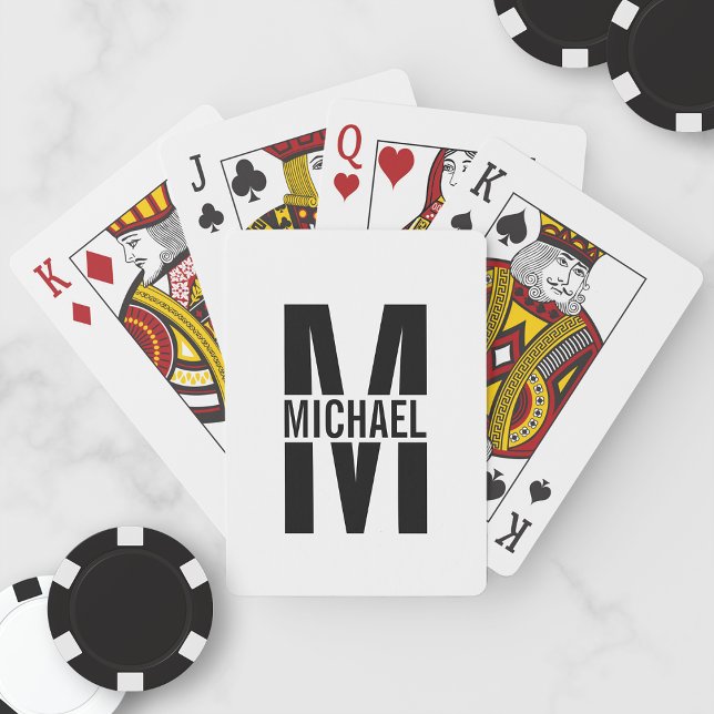 Personalised Monogram and Name Playing Cards (Creator Uploaded)