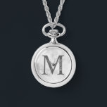 Personalised Monogram and Name Pocket Watch<br><div class="desc">Personalised Monogram and Name Gift features personalised monogram and name in classic serif font style. Perfect as father's day gifts for dad, gifts for groomsmen and for any special occasions. Please note: The marble details are simulated in the artwork. No actual marble will be used in the making of this...</div>