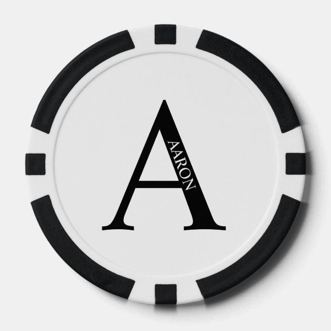 Personalised Monogram and Name Poker Chips (Front)