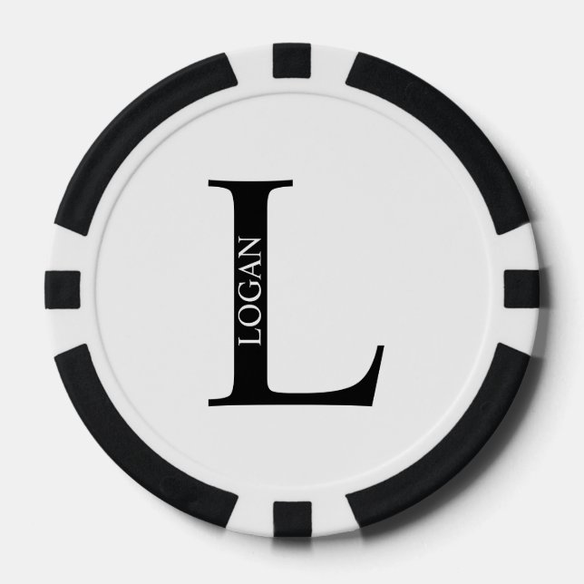 Personalised Monogram and Name Poker Chips (Front)