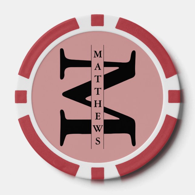 Personalised Monogram and Name Poker Chips (Front)