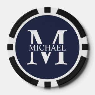 Personalised Monogram and Name Poker Chips