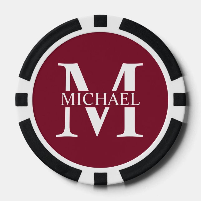Personalised Monogram and Name Poker Chips (Front)