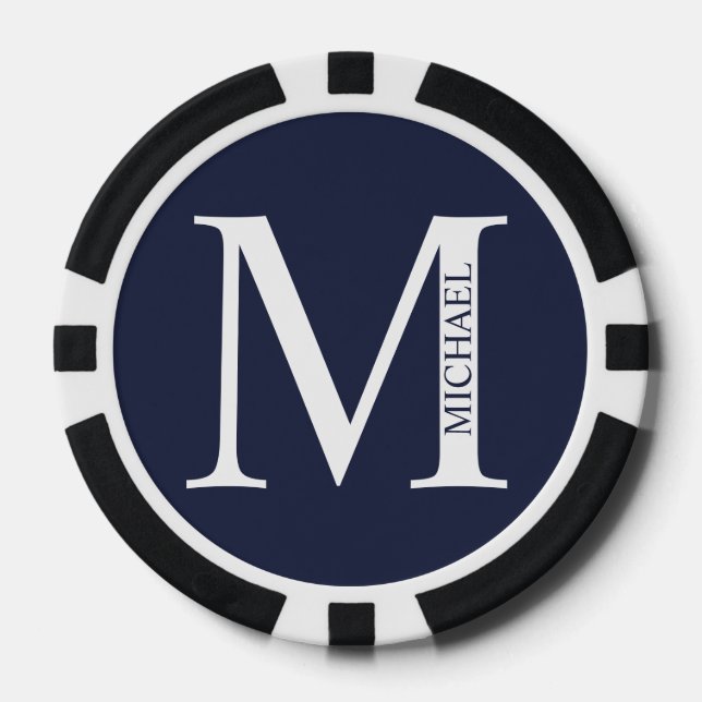 Personalised Monogram and Name Poker Chips (Front)