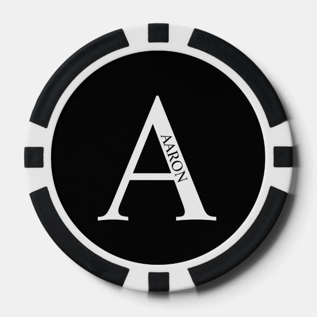 Personalised Monogram and Name Poker Chips (Front)