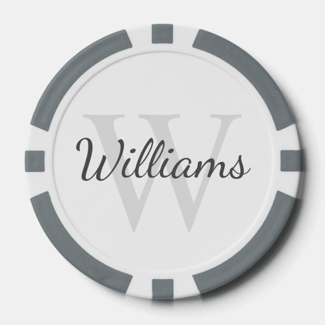 Personalised Monogram and Name Poker Chips (Front)