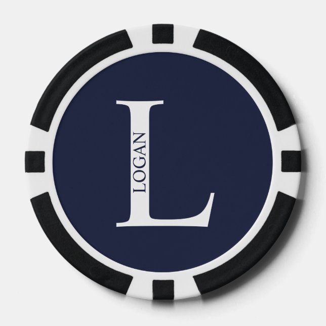 Personalised Monogram and Name Poker Chips (Front)