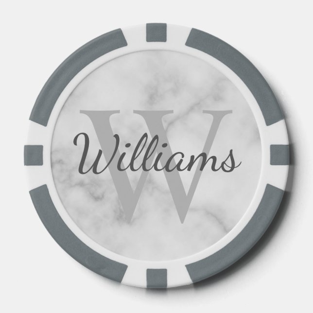 Personalised Monogram and Name Poker Chips (Front)