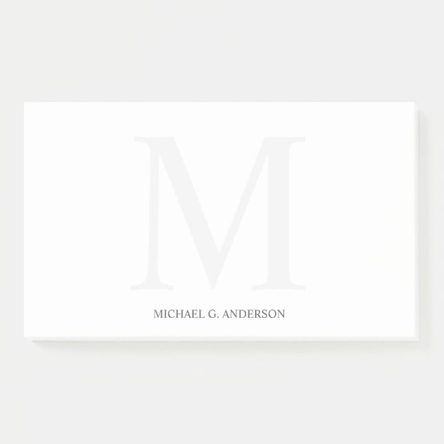 Personalised Monogram and Name Post-it Notes (Front)